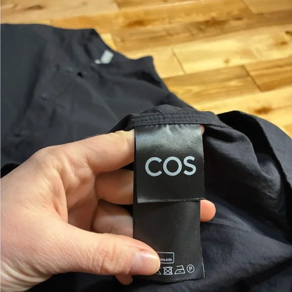 COS Collarless Mini Shirt Dress - Picture 8 of 9